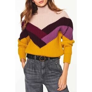 ba&sh‎ Orlando Sweater Wool Blend Mockneck Chunky Knit Size Small